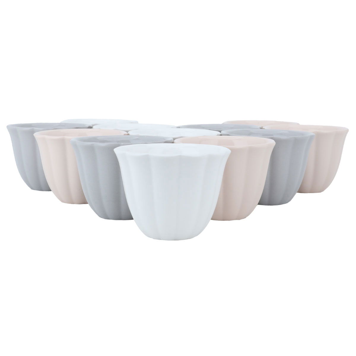 Al Saif Gallery porcelain Arabic coffee cups set, 12 pieces, striped - colorful product image