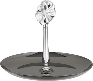 شيالة تقديم ستانلس استيل السيف غاليري، 14.5x14.5x13 سم، دائري، مسكة يد -أسود لامع product image 2