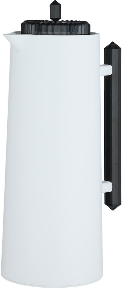 ترمس لين جلوري، 1 لتر،حافظة داخلية زجاج، ضغاط، يد أسود - أبيض أسود product image 3