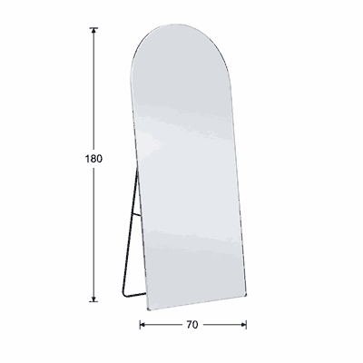 مراية ستاند زجاج، 180×70 سم، ستاند معدن - فضي product image 3