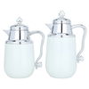 Al Saif Gallery Fatima thermos set, 1/0.75 litre, two pieces, thermal glass inner container, steel outer shell - white product image 1