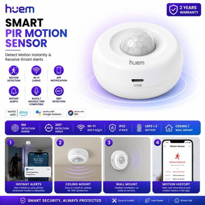 Smart Home motion sensor, supports Wi-Fi, coverage area up to 6 meters - White product image 3