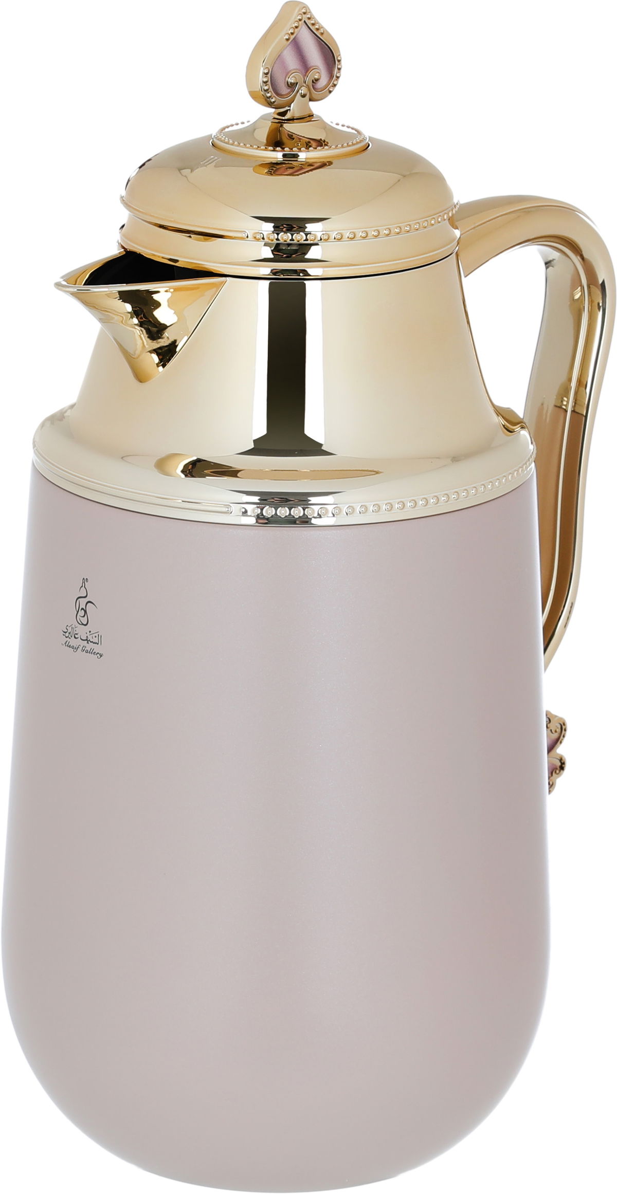 Al Saif Gallery Fatima thermos set, 1/0.7 litre, gilded, two pieces, thermal glass inner case, steel outer shell - brown product image 8