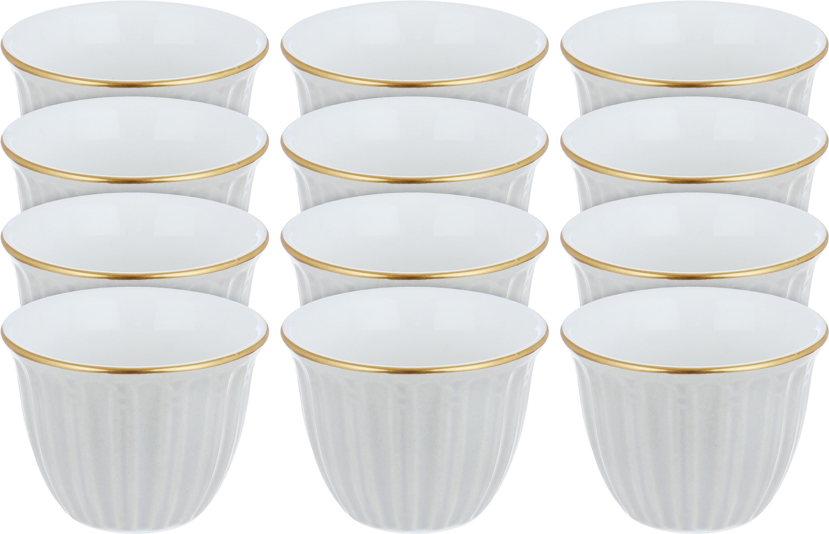 Al Saif Gallery porcelain Arabic coffee cups set, 12 pieces, striped - grey product image