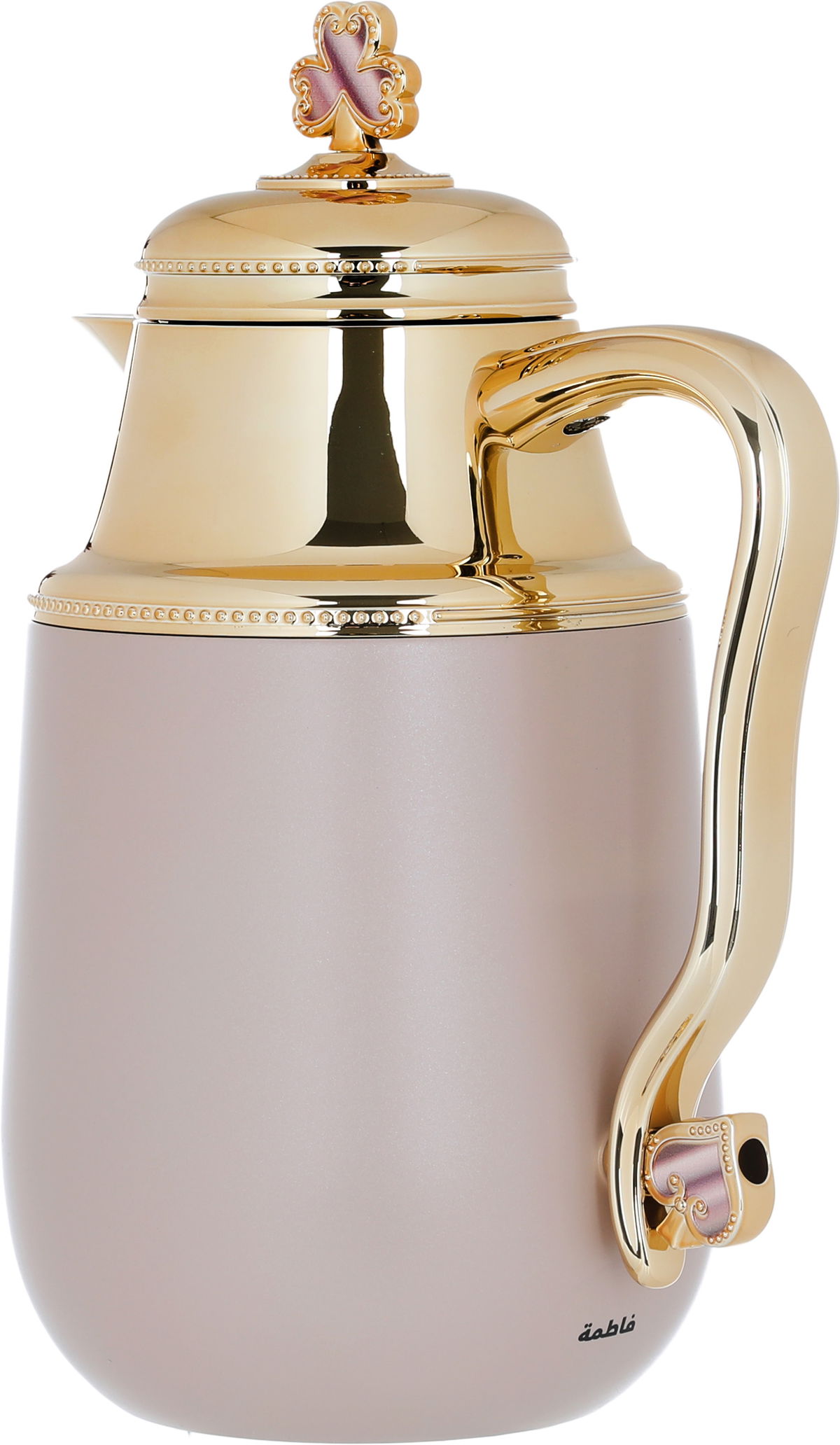 Al Saif Gallery Fatima thermos set, 1/0.7 litre, gilded, two pieces, thermal glass inner case, steel outer shell - brown product image 4
