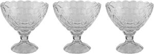 EXCELLENT HOUSEWARE Glass Serving Trays, 200ml, 3 Pieces - Clear product image