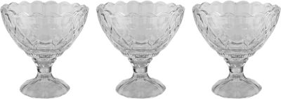 EXCELLENT HOUSEWARE Glass Serving Trays, 200ml, 3 Pieces - Clear product image 1