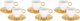 Porcelain coffee cup set with a gold base, Amber, 12 pieces, 90 ml, gold saucer - white product image 1