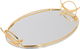 Steel topper with golden edges and handle Al Saif Gallery, 43 x 30 x 1.7 cm, medium, oval - silver product image 2