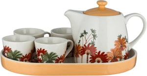 Al Saif Gallery Porcelain Tea Serving Set, Teapot, Cups and Saucer, 34cm, 6 Pieces - White Colored product image 2