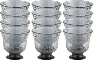 طقم فناجين قهوة عربي مع صحون زجاج امبير، 12 قطعة، 80 مل، قاعدة اسود - شفاف product image