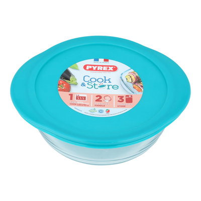 صينية فرن زجاج بغطاء بايركس، 20 سم، دائري، فرنسي - شفاف product image 3