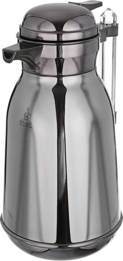Al Saif Gallery Shahad thermos set, 1 liter, thermal glass inner shell, plastic outer shell, 2 pieces - dark silver product image 9