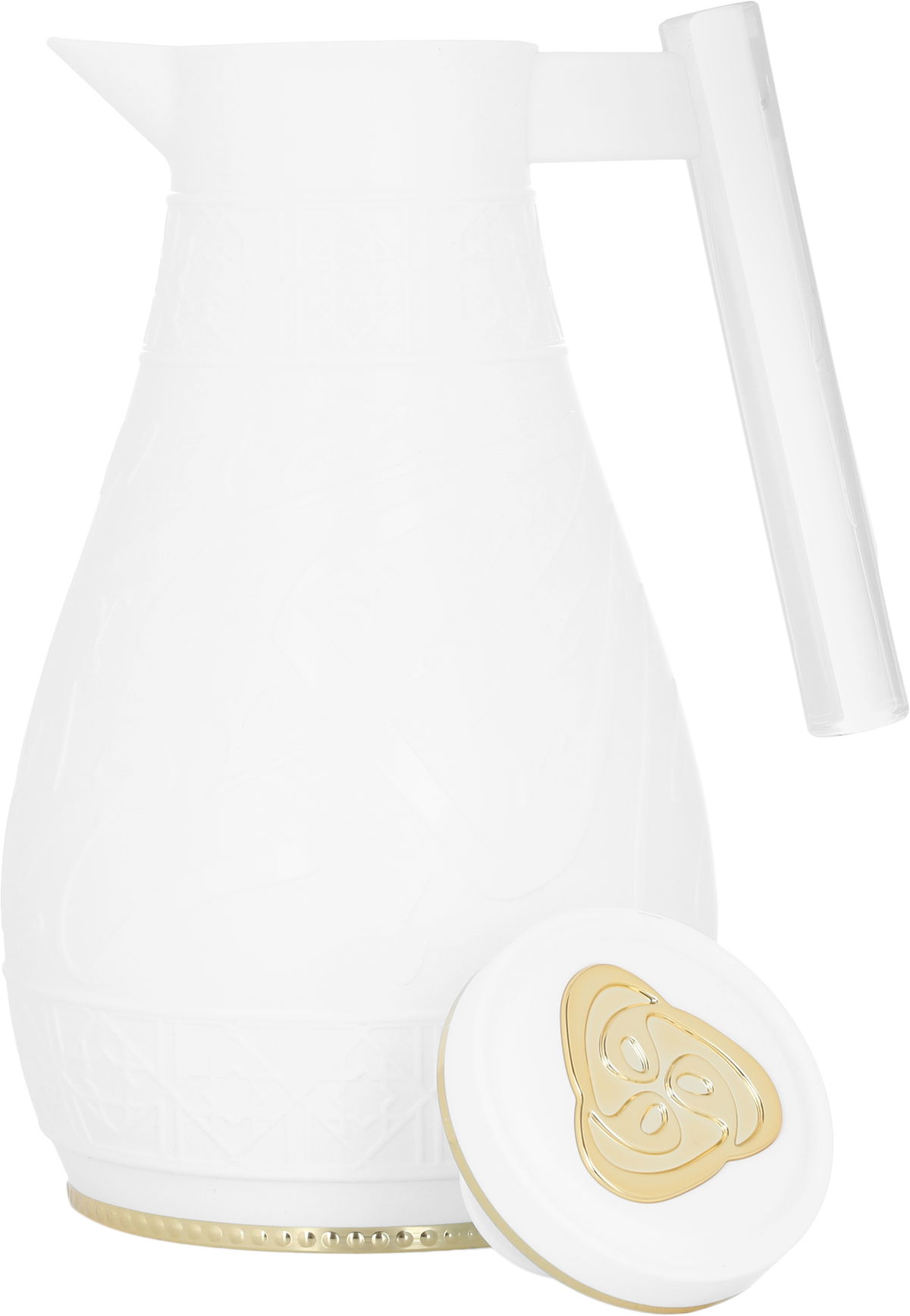 Al Saif Gallery Karam thermos set, 1/0.65 litre, Islamic pattern, thermal glass inner shell, plastic outer shell - white product image 6
