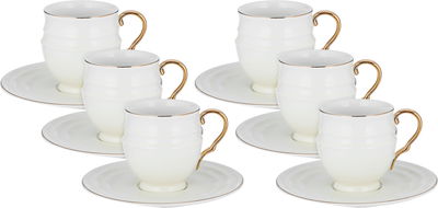 Al Saif Gallery porcelain coffee cup set, 12 pieces - white product image 1