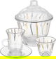 طقم تقديم شاي و قهوة زجاج السيف غاليري، 50 قطعة - شفاف ذهبي product image 1