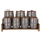 Al Saif Gallery Spice Box Set With Porcelain Stand, 7 Pieces - Grey product image 2