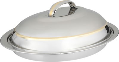 Bohara Stainless Steel Gozi Plate, 90cm, Oval - Silver Gold product image 2