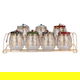 Al Saif Gallery glass spice jar set, 8 pieces, lid, gold-coloured stand product image 1