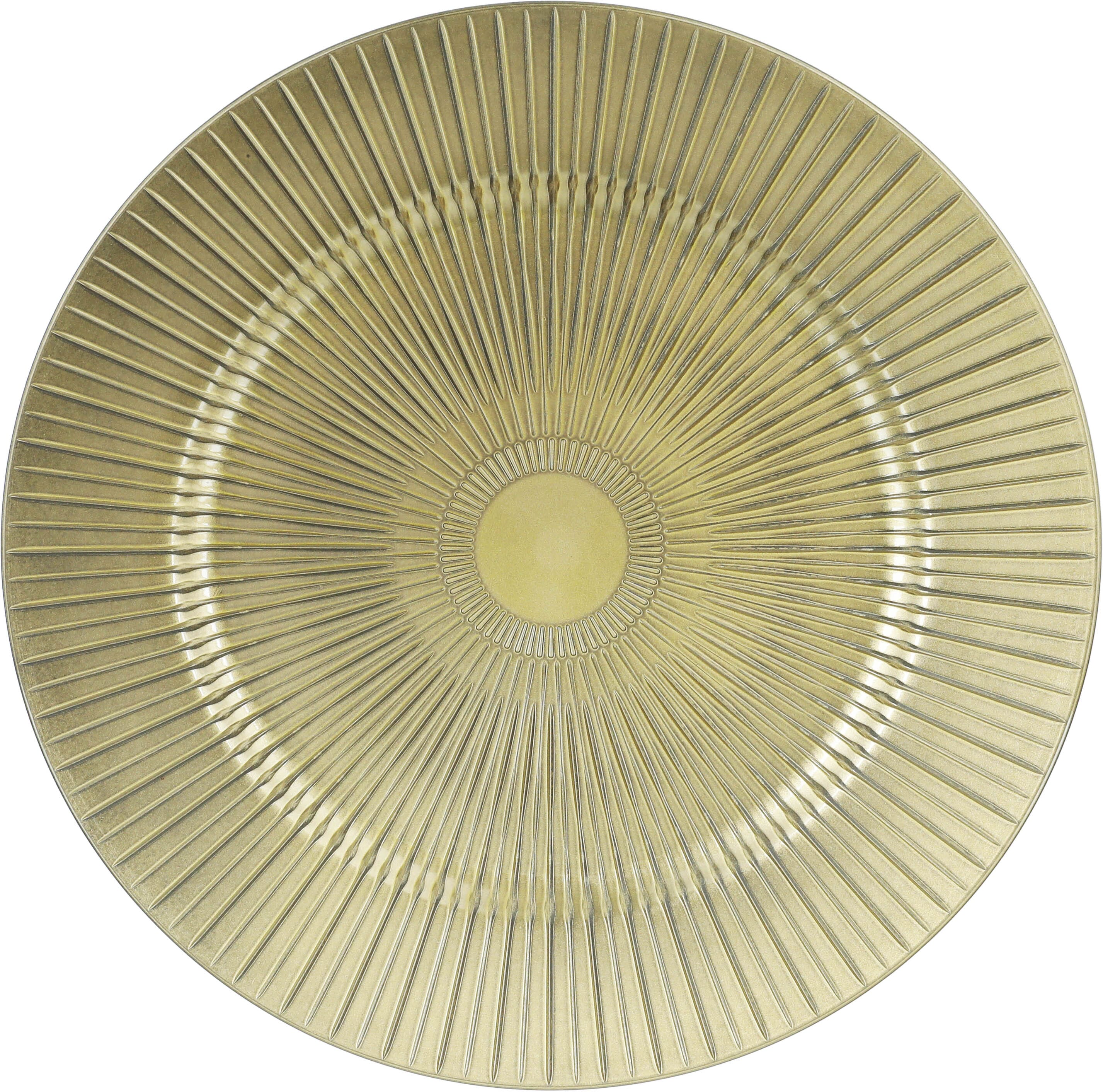 Al Saif Gallery Plastic Round Serving Plate, 33 X 33 X 1.7 Cm - Gold product image 1