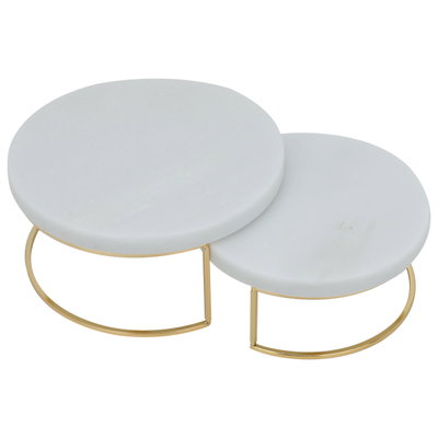 Al Saif Gallery Marble Cake Serving Set, 2 Pieces - White product image 1