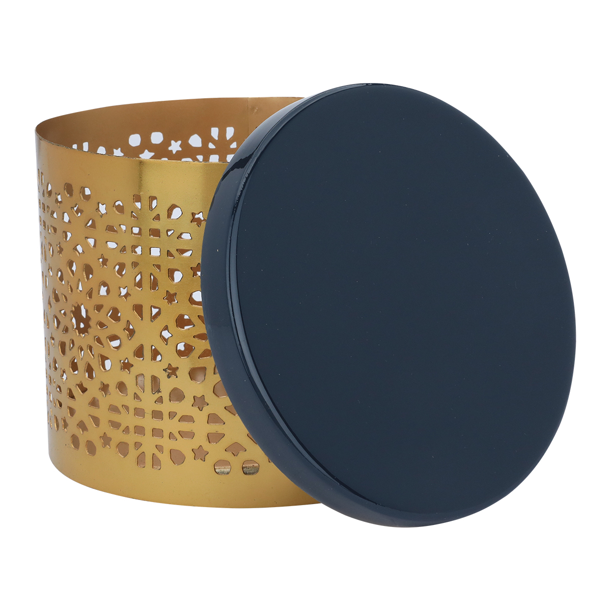 حافظة استيل بغطاء أسود العين الاندلسية، 15×15×12.5 سم، دائري - ذهبي product image 3