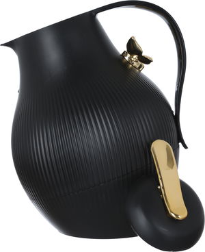 Al Saif Gallery Dora thermos, golden butterfly, 1.5 liters, thermal glass inner container, plastic outer shell - black product image 4