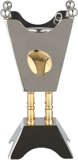 Al Saif Gallery Stainless Steel Incense Burner, 11x11x22 cm, Base - Gold Silver product image