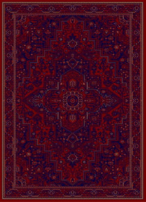 سجاده بشاير شكل مستطيل، 1×2 سم، صنع آلياً - احمر product image