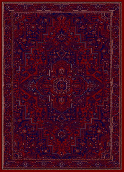 سجاده بشاير شكل مستطيل، 1×2 سم، صنع آلياً - احمر product image 1