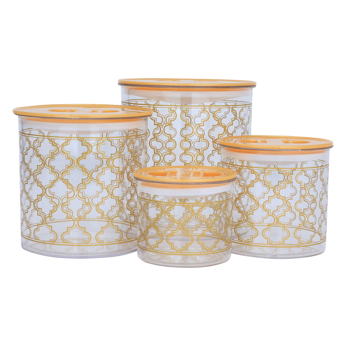 طقم علب بلاستيك السيف غاليري، دائري، 4 قطع - ذهبي product image
