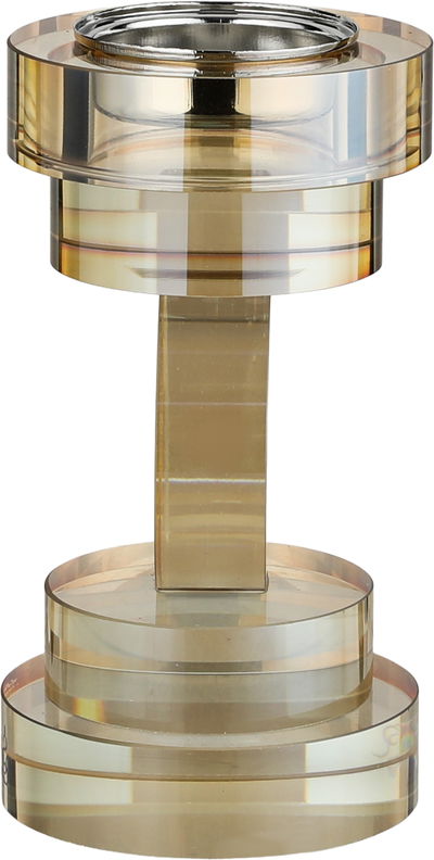 مبخرة زجاج السيف غاليري، 7x7x13 سم، قاعدة دائري - ذهبي شفاف product image 3