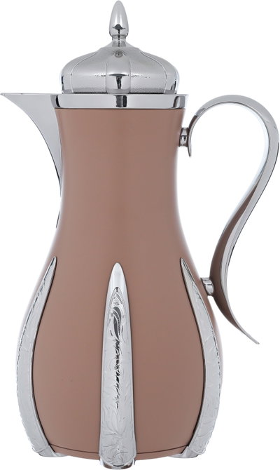 Al Saif Gallery Sana thermos set, 1 liter, thermal glass inner container, steel outer shell - silver brown product image 7