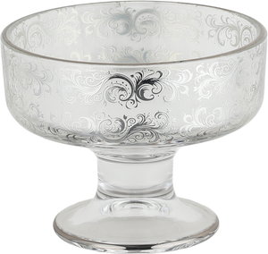 طقم كاسات ايس كريم الاميرات زجاج السيف بلص، 3 قطع - شفاف فضي product image 2