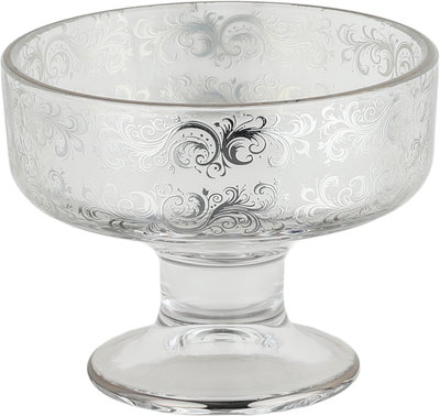 طقم كاسات ايس كريم الاميرات زجاج السيف بلص، 3 قطع - شفاف فضي product image 2