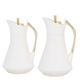 Al Saif Gallery Karma thermos set, two pieces, 1 liter, thermal glass inner container, steel outer shell - white and golden product image 1