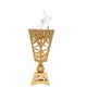 Al Saif Gallery steel incense burner, 11 x 11 x 23 cm, triangle pattern - gold product image 1