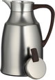Al Saif Gallery Al-Diriyah Thermos, 1 liter, glass inner container, stainless steel outer casing, push-button - matte dark wood finish product image 5