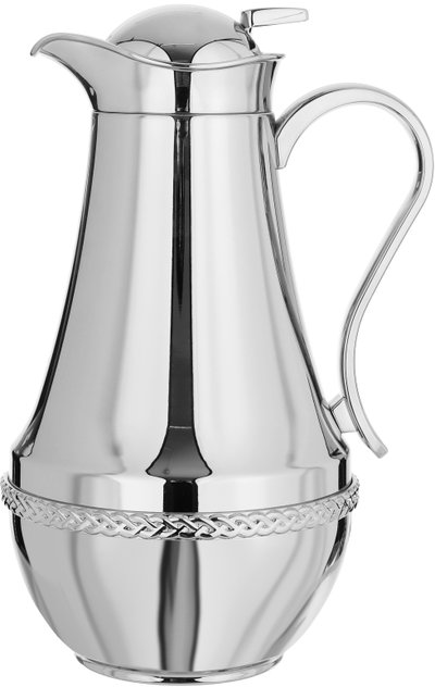 Al Saif Gallery Nouf thermos set, 0.7 / 1 liter, 2 pieces, thermal glass inner container, stainless steel outer shell - silver product image 8