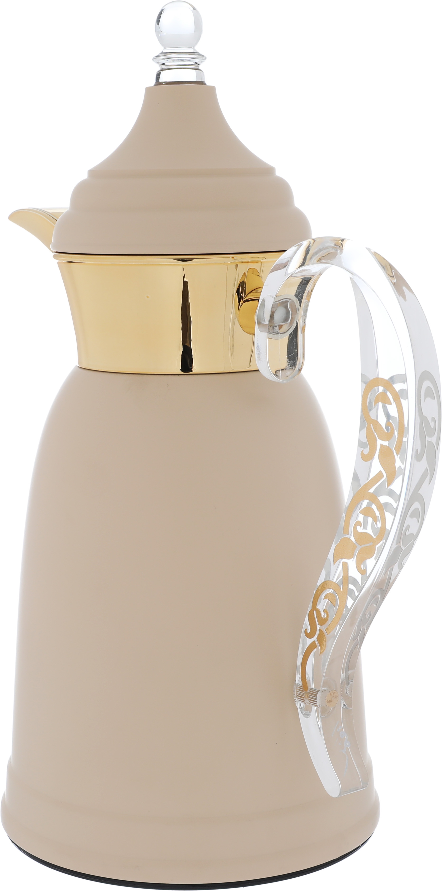 Al Saif Gallery Qamar thermos set, 1 liter, thermal glass inner container, steel outer shell - beige product image 2