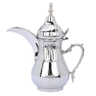 Al Saif Gallery Tarahib Arabic Coffee Dallah iron, 0.6 liters - Silver product image 1