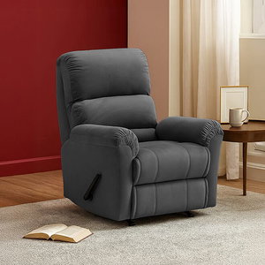 كرسي استرخاء خشب سويدي باك كومفورت، 83×82×105 سم، قماش مخملي - رمادي داكن product image