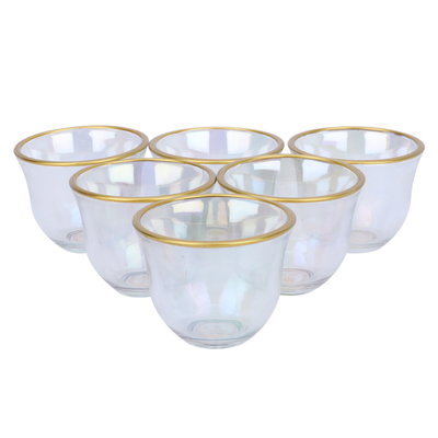 طقم فناجين قهوة عربي زجاج السيف غاليري، 6 قطع - شفاف product image 1