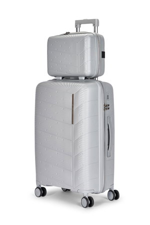 طقم شنط سفر بولي بروبيلين ليمرا، 4 مقاسات، 4 عجلات، بزاوية 360 درجة، LMA-PP504 - فضي product image 2