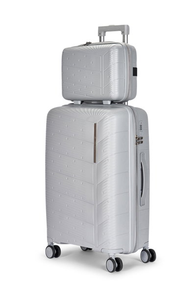 طقم شنط سفر بولي بروبيلين ليمرا، 4 مقاسات، 4 عجلات، بزاوية 360 درجة، LMA-PP504 - فضي product image 2