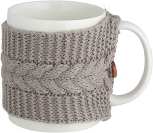 مج بورسلان السيف غاليري، 340 مل، تلبيسة صوف - أبيض رمادي product image