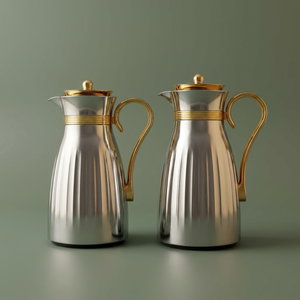 Al Saif Gallery Diyanet Steel thermos Set, 1/0.75 Liter, 2 Pieces - Silver product image