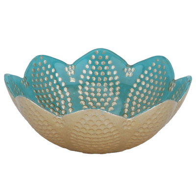 Al Saif Gallery Glass Serving Bowl, 13X13X5 Cm - Turquoise product image 1