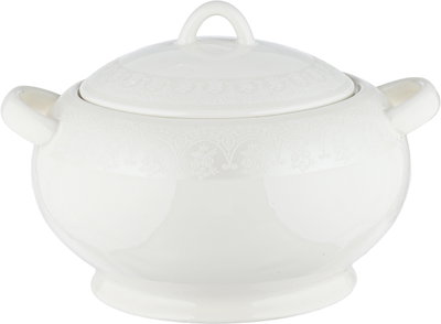 طقم سفرة بورسلان السيف غاليري، 44 قطعة، حواف مزخرفة - ابيض product image 3