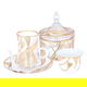 طقم تقديم بيالات وفناجين قهوة مع الصحن زجاج السيف غاليري، 26 قطعة، نقش ذهبي - أبيض product image 1